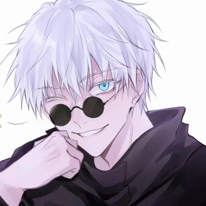 Jujutsu Kaisen Gojo Satoru Cosplay Sunglasses – Round Black Anime Eyewear