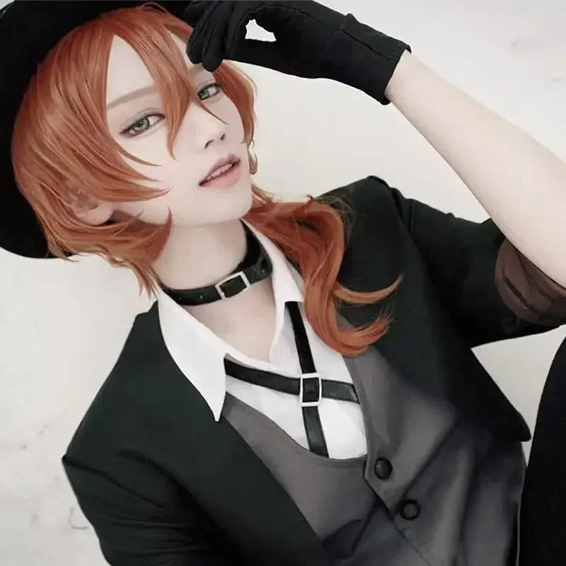 Bungo Stray Dogs Chuuya Nakahara Cosplay Wig Heat Resistant Anime Hair Halloween