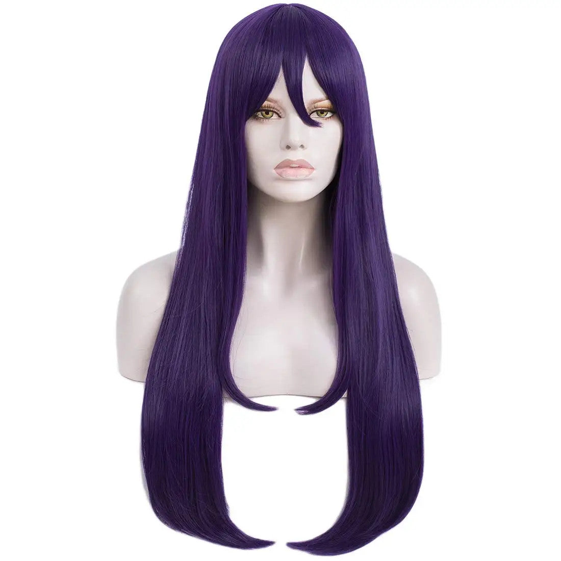 Doki Doki Literature Club Yuri Cosplay Wig Anime Long Purple Hair Bangs DDLC