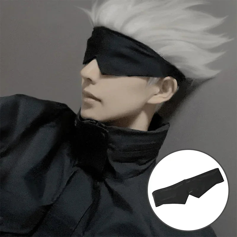 Jujutsu Kaisen Gojo Satoru Black Anime Blindfold – Premium Cosplay & Sleep Eyewear