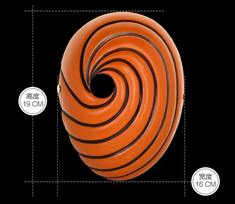 Naruto Tobi Obito Akatsuki Cosplay Mask – Full Face Resin Anime Prop