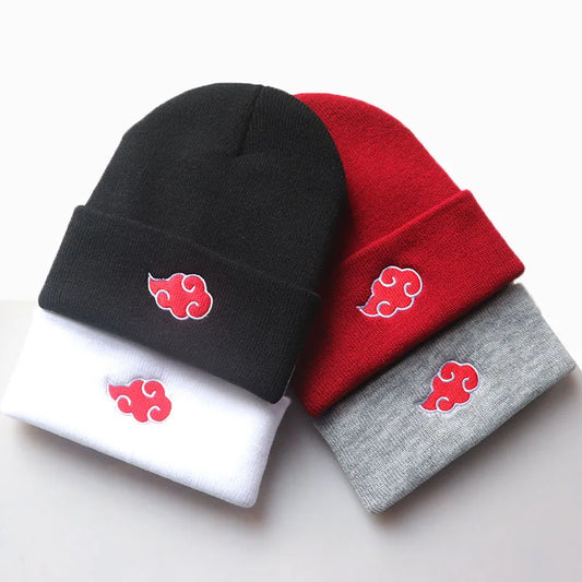 Naruto Embroidered Akatsuki Ninja Cloud Beanie – Unisex Warm Knitted Hat
