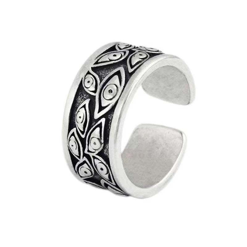 Jujutsu Kaisen Sukuna Eyes Ring – Adjustable Silver Gothic Jewelry
