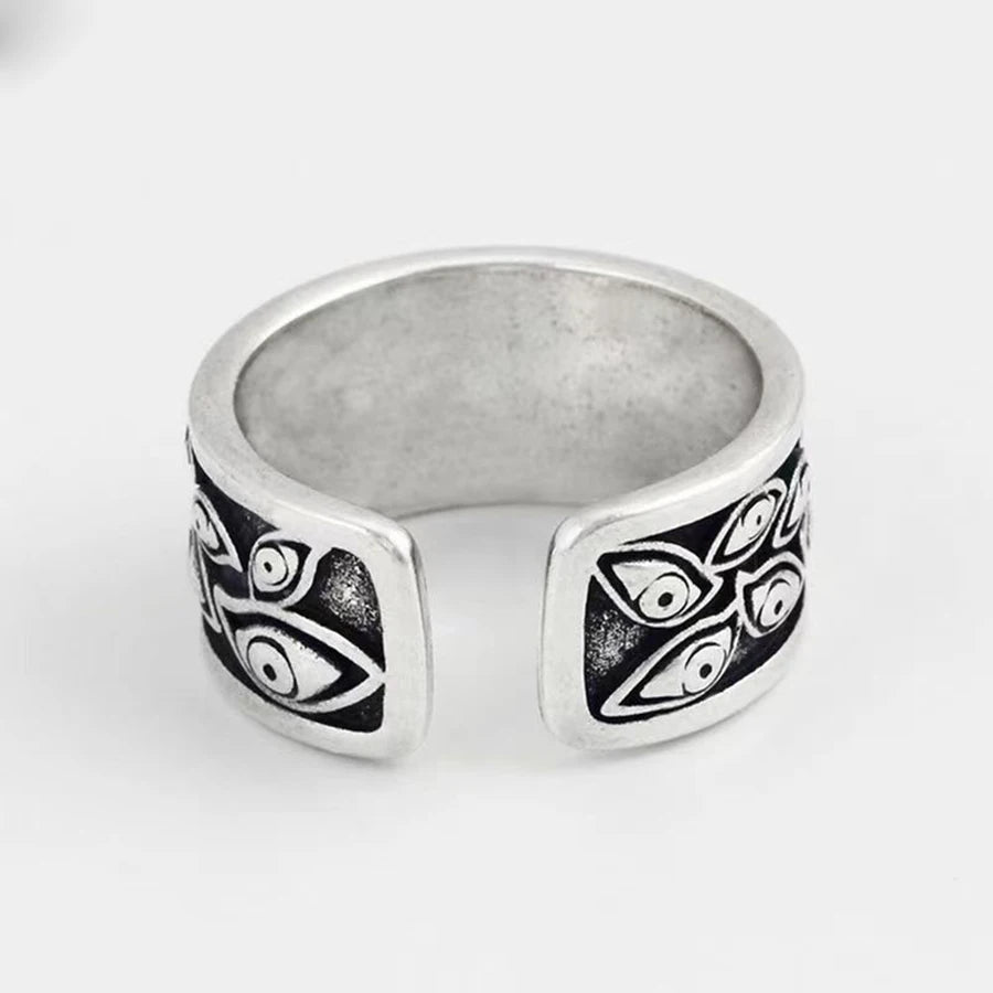 Jujutsu Kaisen Sukuna Eyes Ring – Adjustable Silver Gothic Jewelry