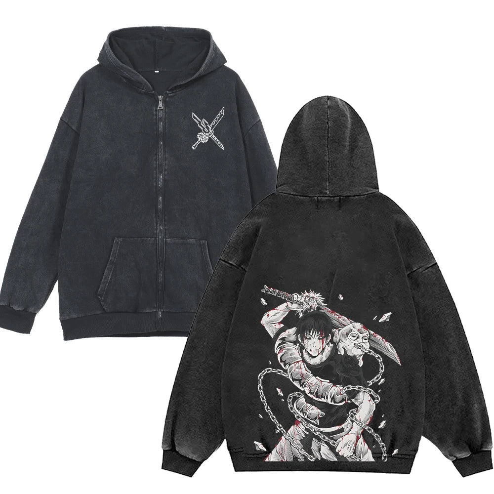 Toji Fushiguro Inverted Spear of Heaven Zipped Hoodie V2