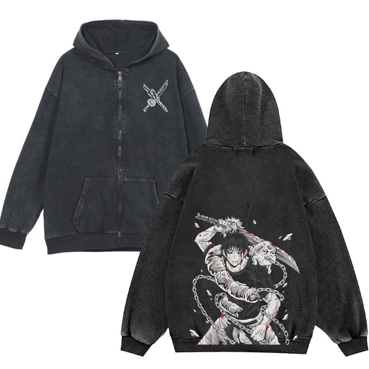 Toji Fushiguro Inverted Spear of Heaven Zipped Hoodie V2