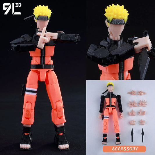 Naruto Shadow Clone Jutsu 9L3D Lucky Dummy 13 3D Printed Action Figure