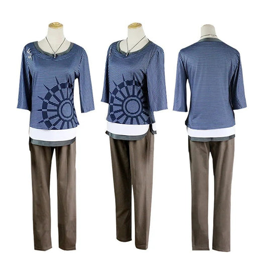 Danganronpa V3 Rantaro Amami Cosplay Costume Striped Shirt Trousers Wig Full Set