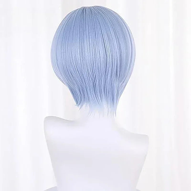 Neon Genesis Evangelion Rei Ayanami Cosplay Wig Blue Hair Clips Halloween Merch