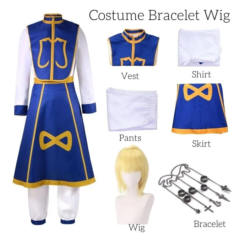 Hunter x Hunter Kurapika Cosplay Costume Full Set Wig Chains Anime Halloween