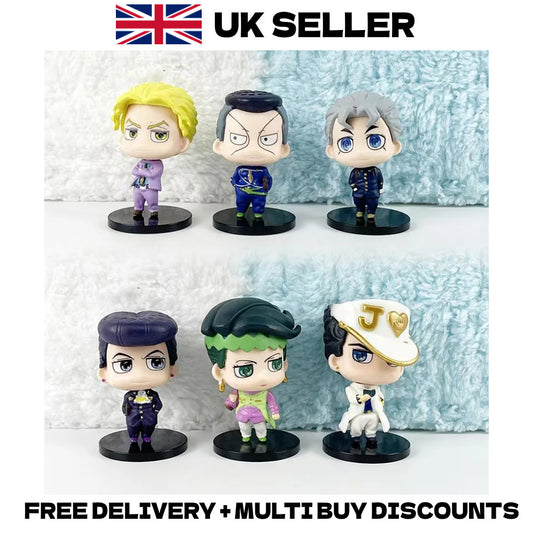 JoJos Bizarre Adventure Part 4 8cm 6Pcs Action Figure Set Chibi PVC Anime Models