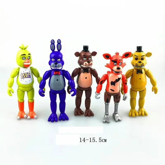 5-6Pcs FNAF Action Figures Freddy Bonnie Chica Foxy Animatronics Toys 13-18cm