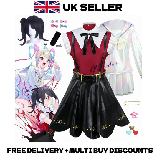 NEEDY STREAMER OVERLOAD Ame-chan Cosplay Costume Full Set Wig Halloween Outfit