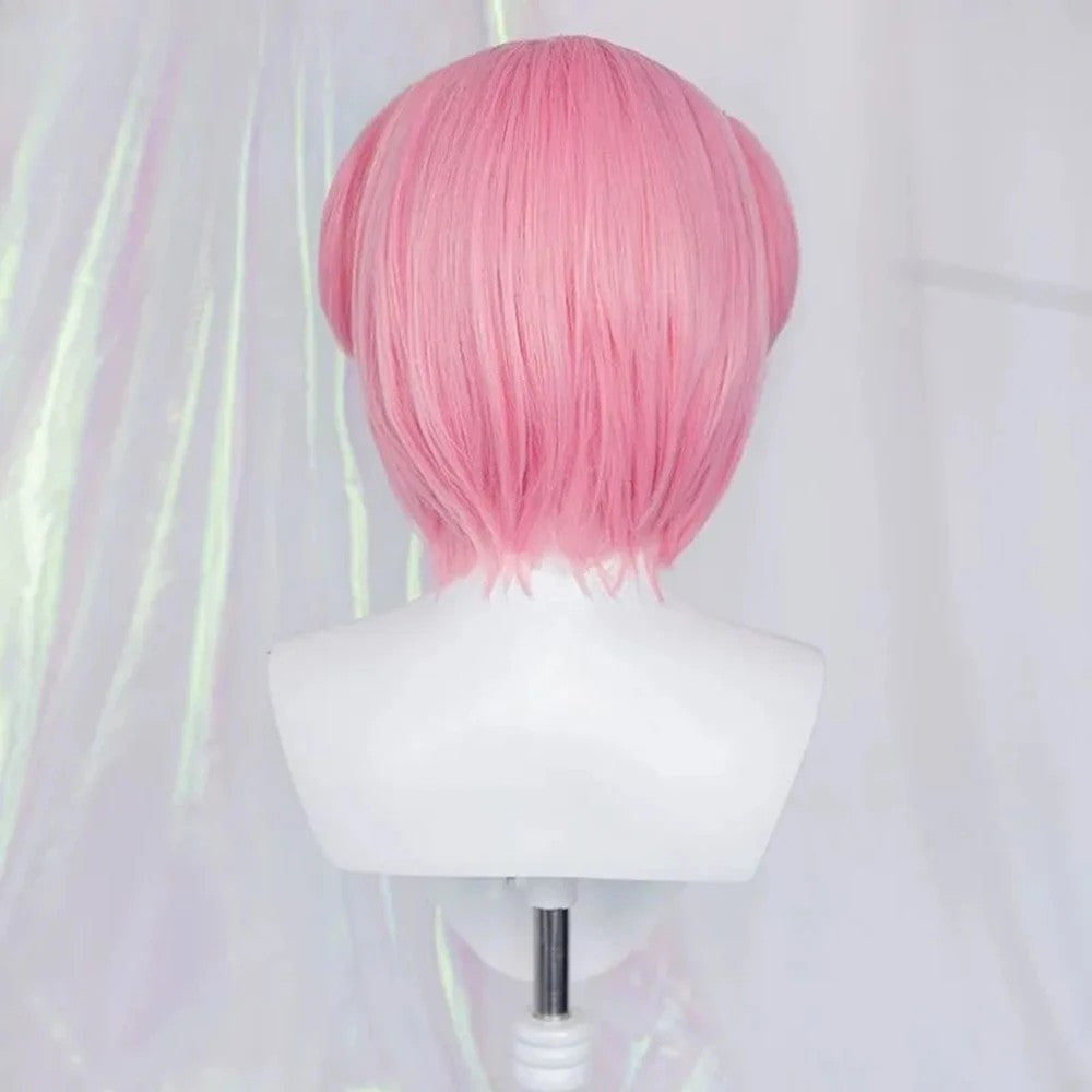 Doki Doki Literature Club Natsuki Wig Pink Pigtail Hairpin Cosplay Hairpiece Set