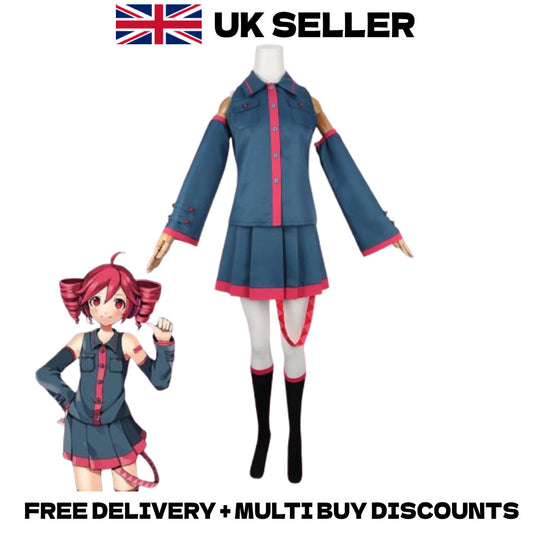 Vocaloid Kasane Teto Cosplay Costume Full Set Uniform Skirt Outfit Halloween