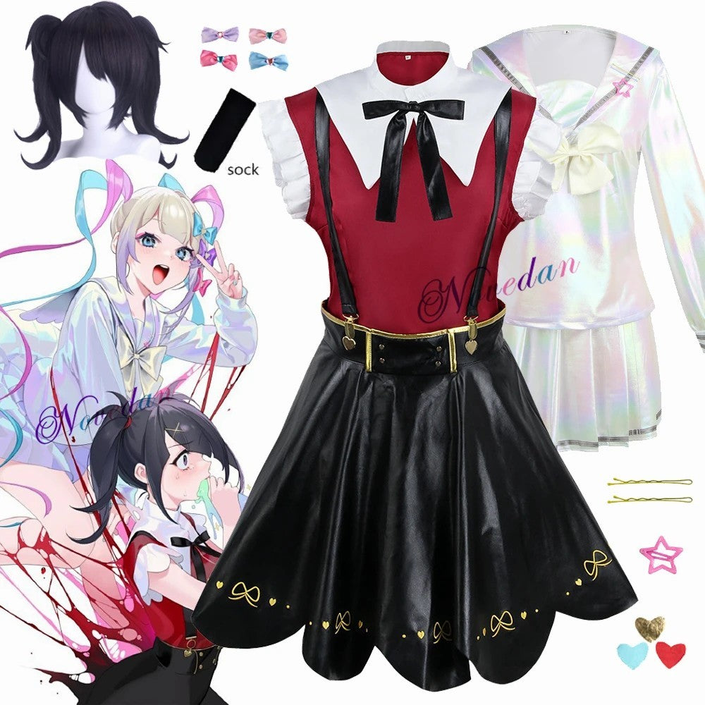 NEEDY STREAMER OVERLOAD Ame-chan Cosplay Costume Full Set Wig Halloween Outfit