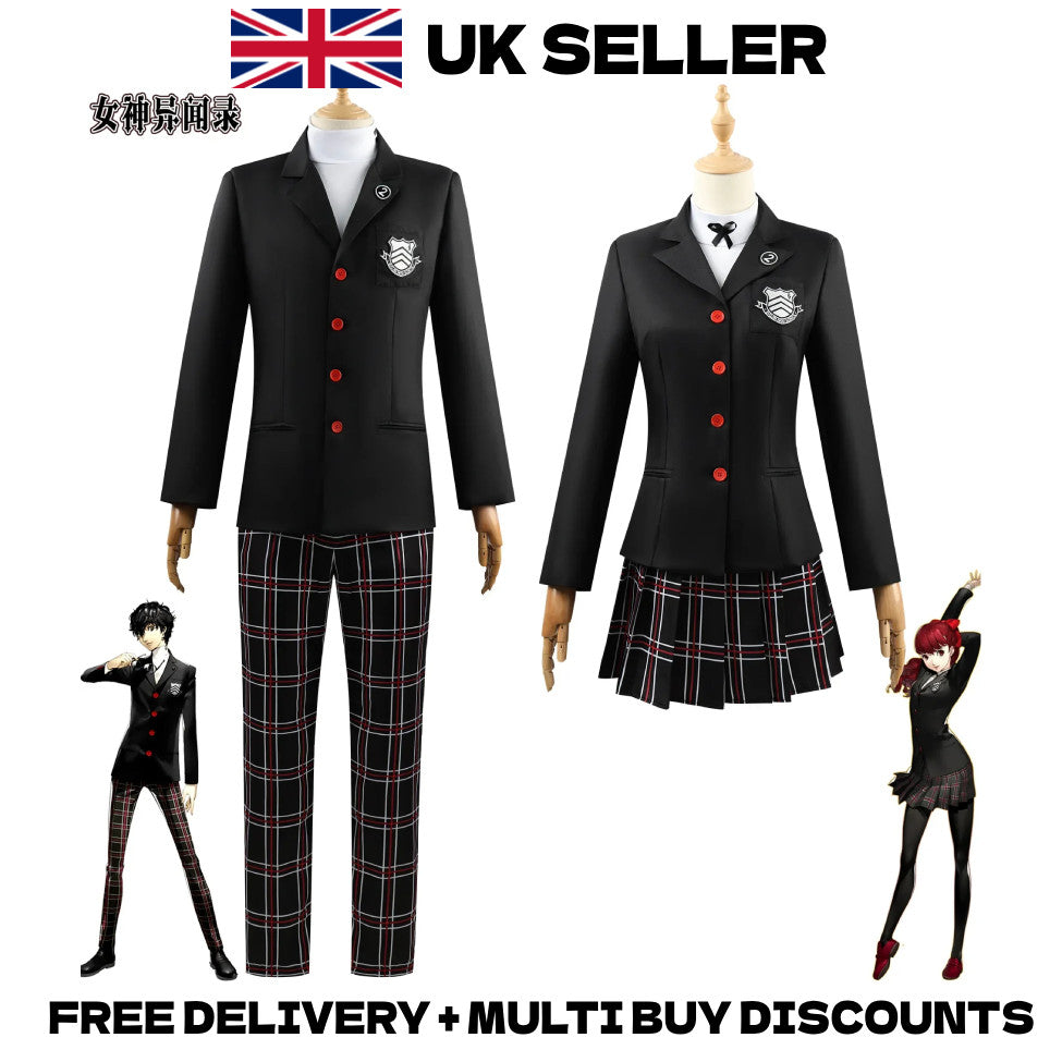 Persona 5 Royal Ren Amamiya Kasumi Cosplay Costume Full Set Shujin Uniform P5R