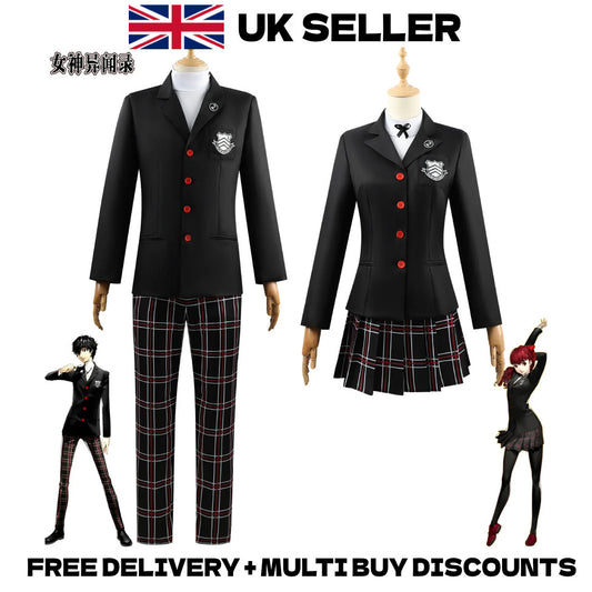 Persona 5 Royal Ren Amamiya Kasumi Cosplay Costume Full Set Shujin Uniform P5R