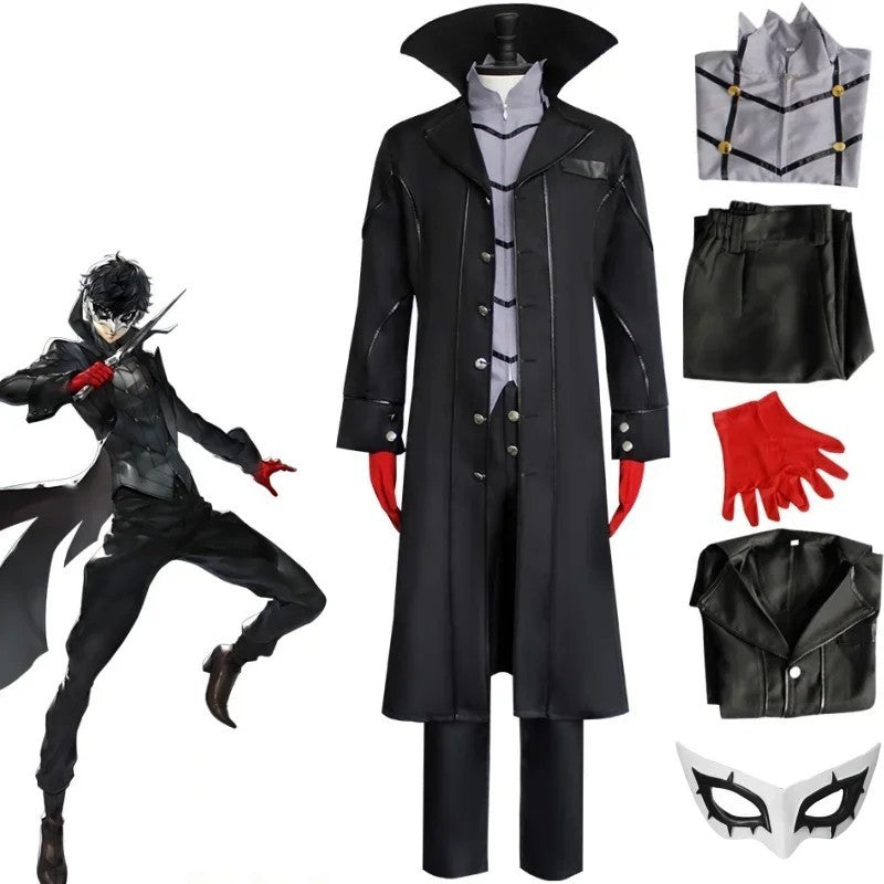 Persona 5 Joker Ren Amamiya Cosplay Costume Full Set + Wig Halloween Outfit