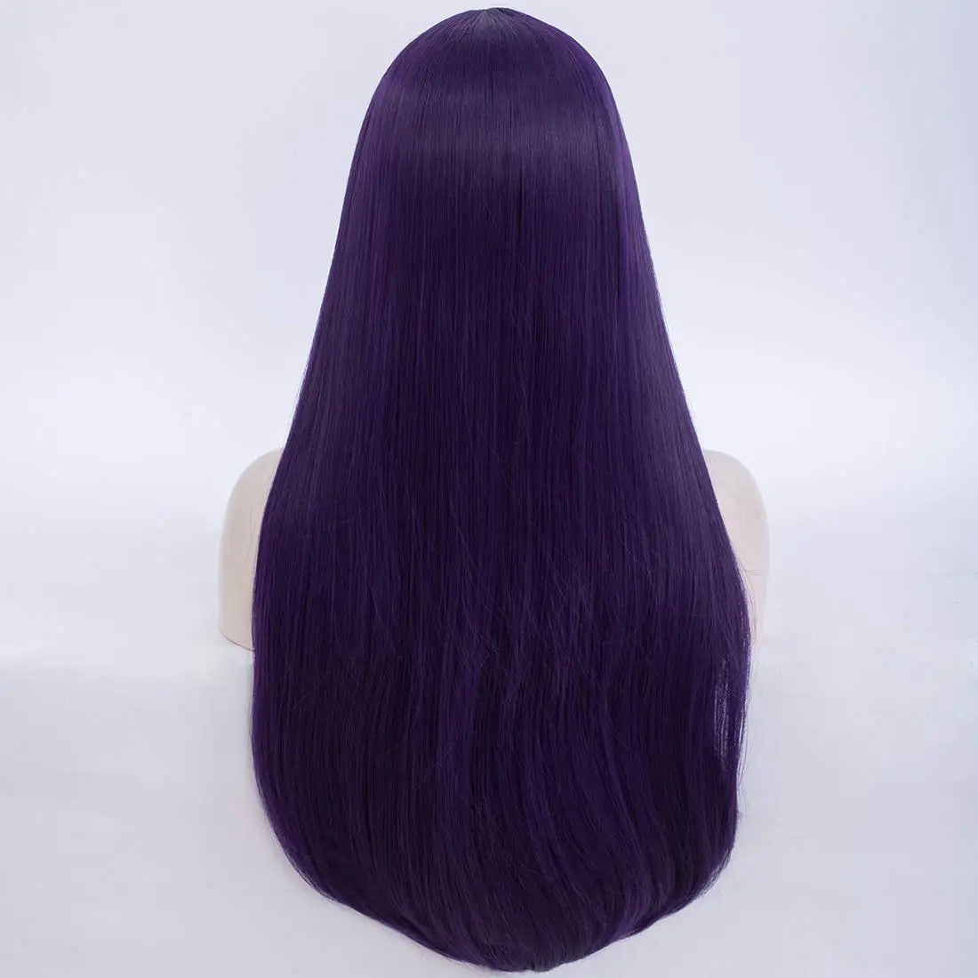 Doki Doki Literature Club Yuri Cosplay Wig Anime Long Purple Hair Bangs DDLC
