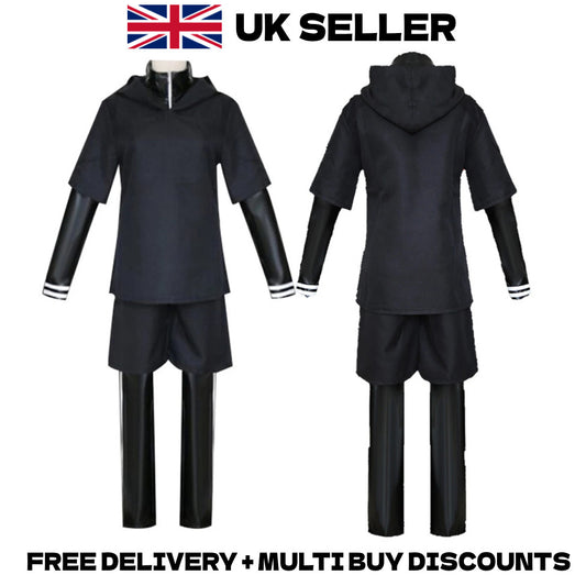 Tokyo Ghoul Kaneki Ken Cosplay Costume Battle Leather Jacket Pants Full Outfit