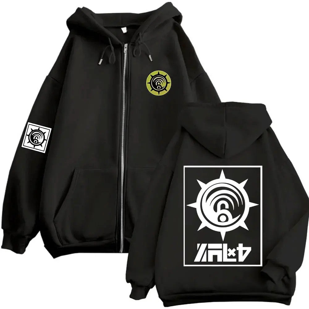 Gachiakuta Enjin Cleaners Harajuku Zip Up Hoodie Anime Streetwear Merch Jacket
