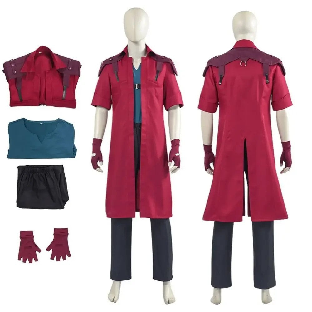 Devil May Cry Dante Cosplay Costume Red Coat Jacket Outfit DMC 5 Halloween Merch