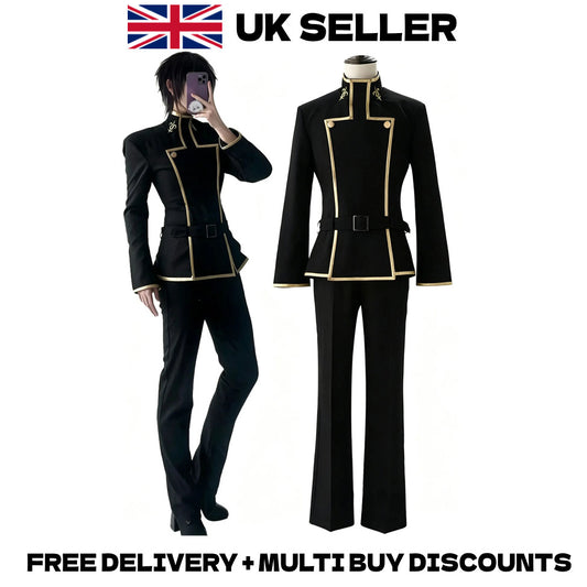 Code Geass Lelouch Lamperouge Cosplay Costume Full Set Uniform Halloween Outfit