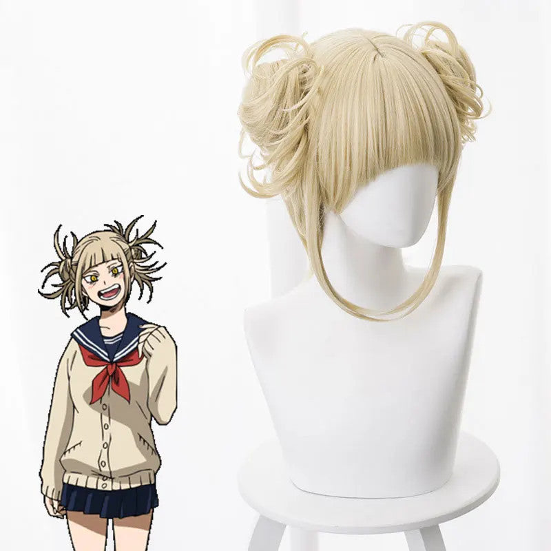 My Hero Academia Himiko Toga Cosplay Wig Blonde Buns Anime Halloween Hair