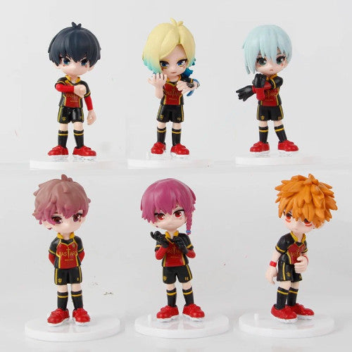 Blue Lock 6Pcs Action Figures Set 9.5cm Bastard Munchen Manshine City PVC Models