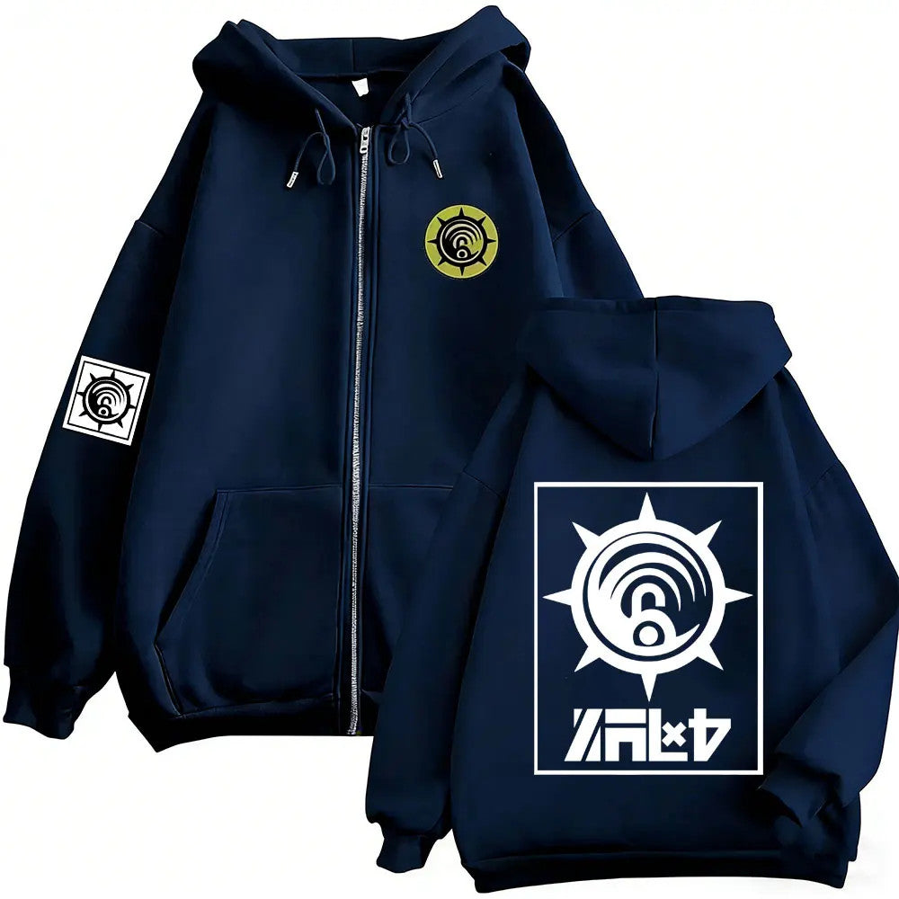 Gachiakuta Enjin Cleaners Harajuku Zip Up Hoodie Anime Streetwear Merch Jacket