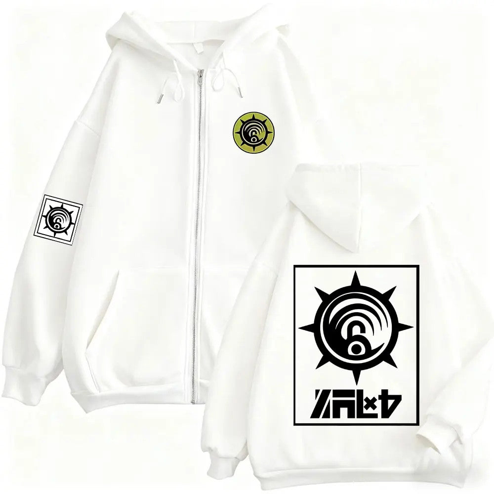 Gachiakuta Enjin Cleaners Harajuku Zip Up Hoodie Anime Streetwear Merch Jacket