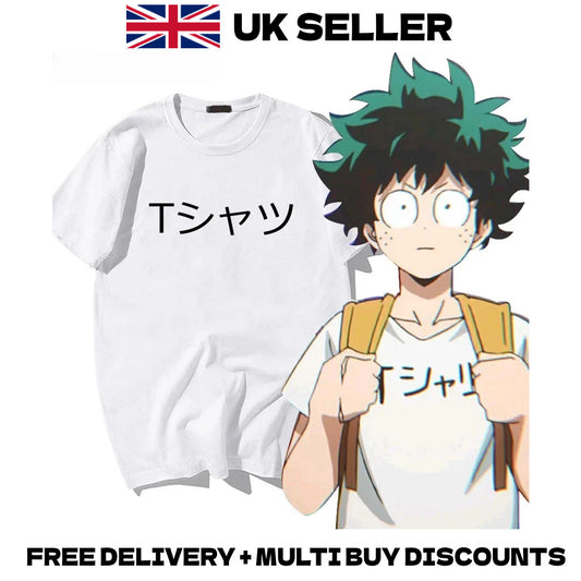 My Hero Academia Izuku Midoriya Deku T-Shirt Anime Merch Top Tee Cosplay MHA
