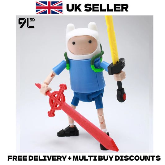 Adventure Time 9L3D T13 Finn Action Figure Movable Joints 3D Print Toy Dummy 13