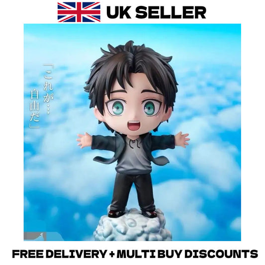 14cm Attack on Titan Eren Yeager Freedom Action Figure Chibi Q Version Anime Toy