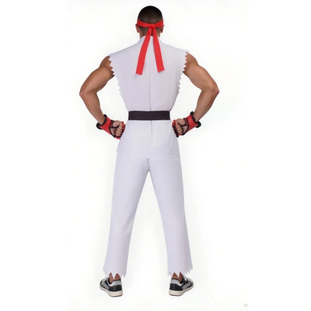 Street Fighter Ryu Ken Masters Cosplay Costume Full Set Karate Gi Halloween Fit