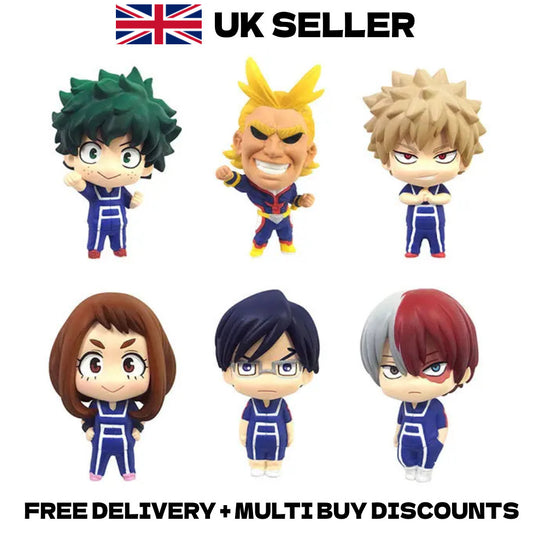 5cm My Hero Academia Minifigures 6pcs Set All Might Deku Bakugo Cute Anime Model
