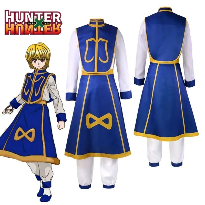 Hunter x Hunter Kurapika Cosplay Costume Full Set Wig Chains Anime Halloween