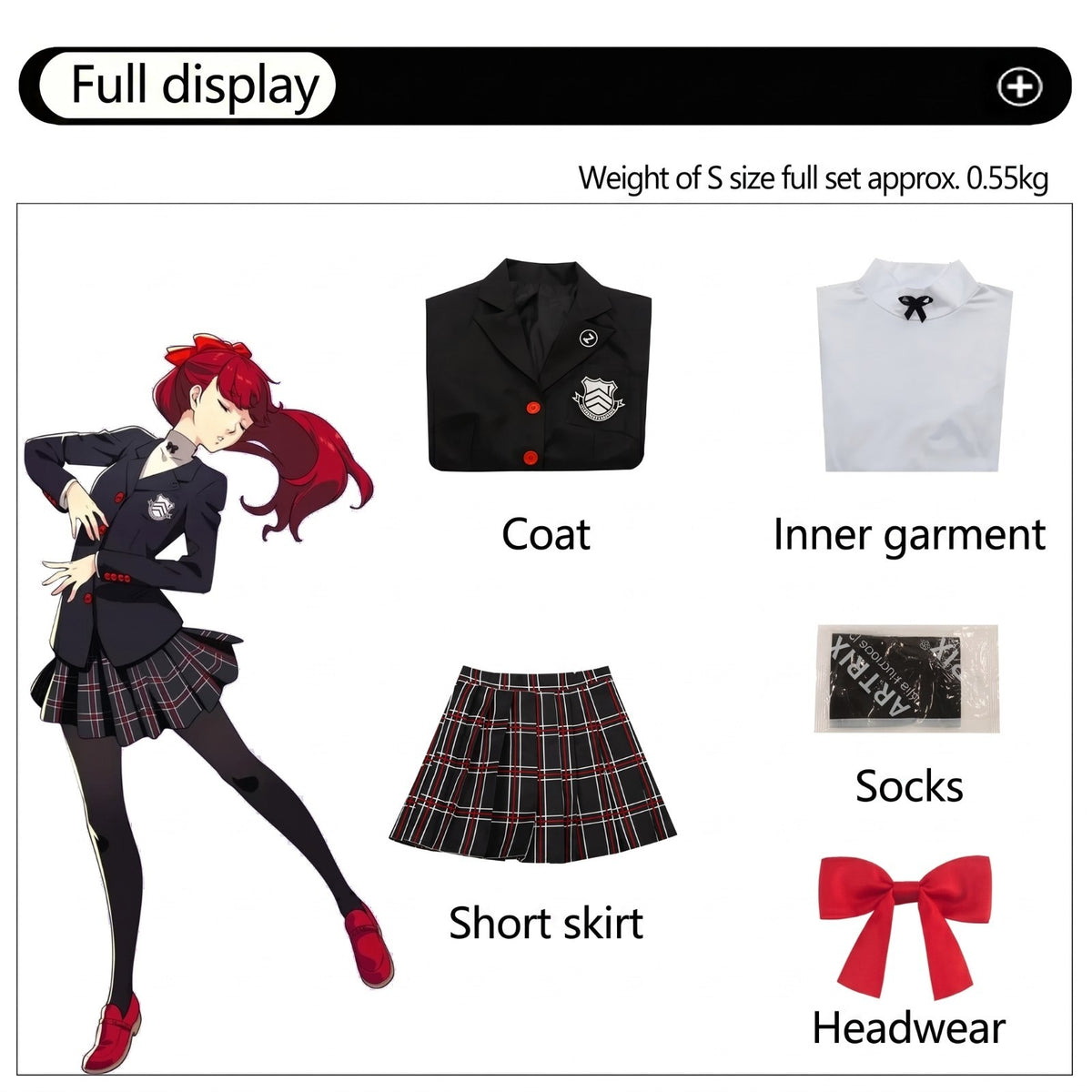 Persona 5 Royal Ren Amamiya Kasumi Cosplay Costume Full Set Shujin Uniform P5R