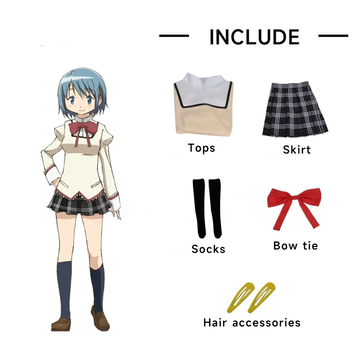 Puella Magi Madoka Magica Cosplay Uniform Anime Madoka Homura Full Set Halloween