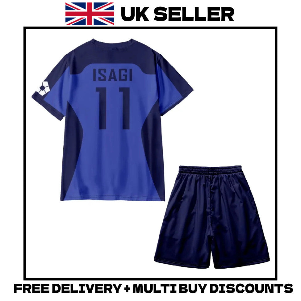 Blue Lock Football Jersey Top Shorts Set Isagi Team Z Nagi Rin Cosplay Soccer