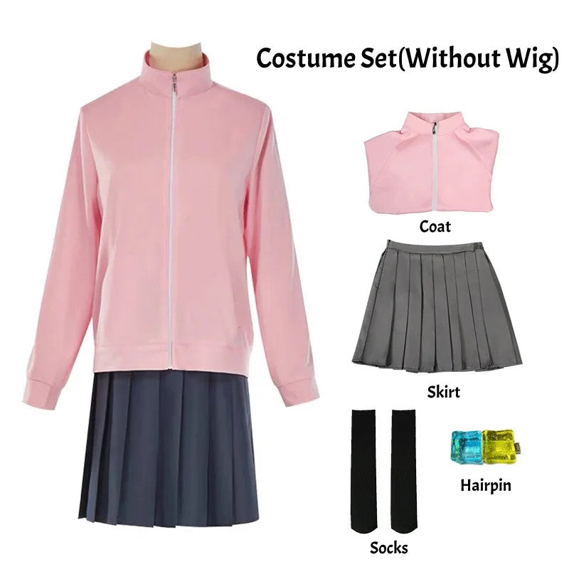 Bocchi the Rock Gotou Hitori Cosplay Anime Costume Full Set Wig Pink Halloween