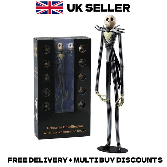 Jack Skellington Action Figure 32.5cm Deluxe Pumpkin King 12 Heads Statue Boxed