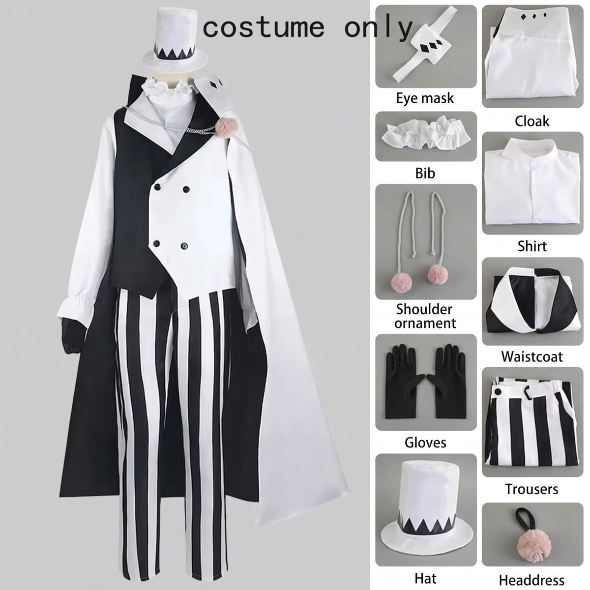Bungo Stray Dogs Nikolai Gogol Cosplay Anime Costume Decay of the Angel Full Set