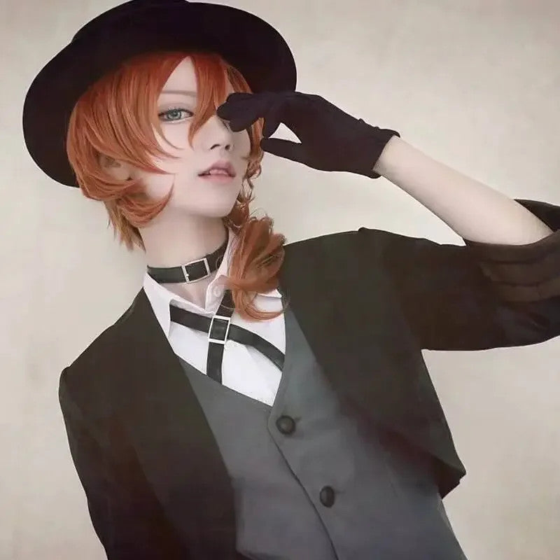 Bungo Stray Dogs Chuuya Nakahara Cosplay Wig Heat Resistant Anime Hair Halloween