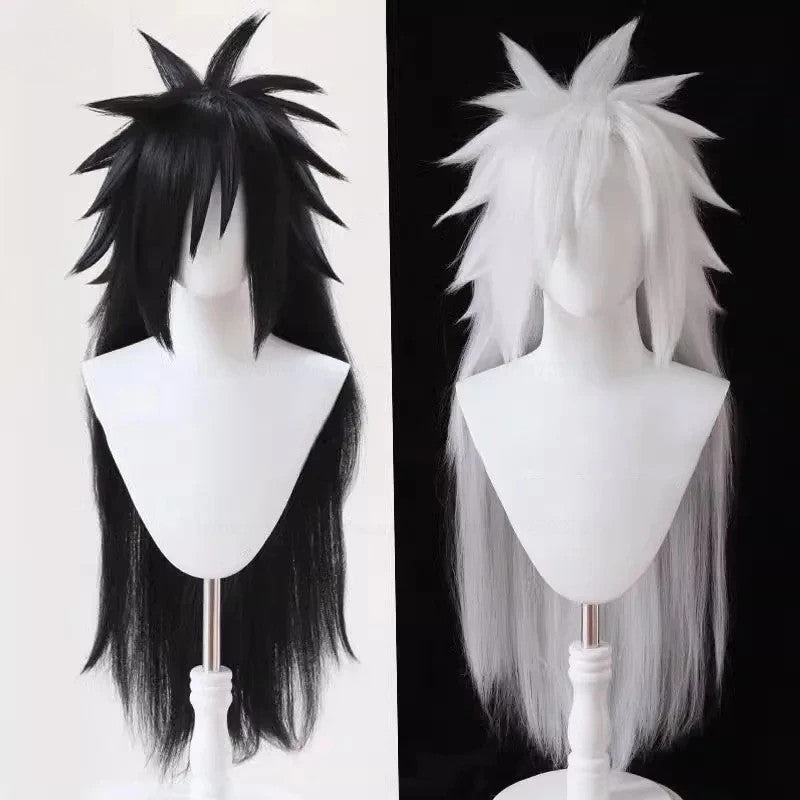 Naruto Shippuden Madara Uchiha Cosplay Wig Black White Anime Halloween Hair