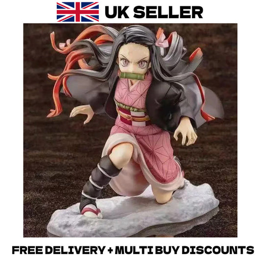 Demon Slayer 10cm Nezuko Kamado Action Figure Battle Pose Anime Statue Model