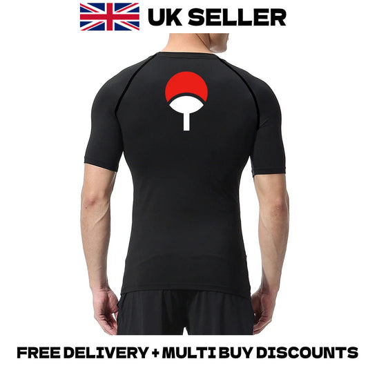 Naruto Shippuden Uchiha Clan Compression Gym T-Shirt Sasuke Itachi Madara Top