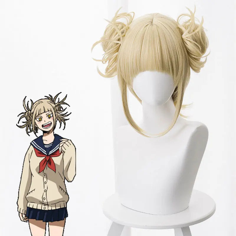 My Hero Academia Himiko Toga Cosplay Wig Blonde Buns Anime Halloween Hair
