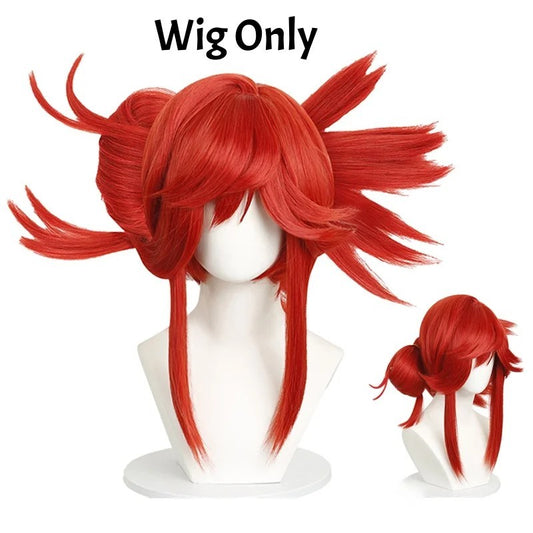 Gachiakuta Riyo Cosplay Full Costume Set Red Wig Cleaner Outfit Anime Halloween